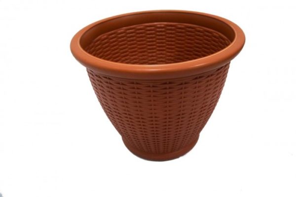 POT BUNGA PLASTIK BESAR 60 COKLAT, JUAL HARGA GROSIR MURAH PER PACK ISI 12 PCS