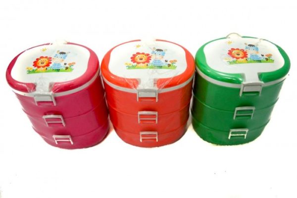 RANTANG PLASTIK SUSUN 3 OVAL LIVIA, JUAL HARGA GROSIR MURAH PER PACK ISI 48 PCS