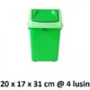 TONG SAMPAH PLASTIK KECIL KOTAK / SEGI 5 Liter FLO, JUAL HARGA GROSIR MURAH PER PACK ISI 48 PCS