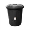 TONG SAMPAH PLASTIK TUTUP 80 LITER WARNA HITAM, JUAL HARGA GROSIR MURAH PER PACK ISI 9 PCS