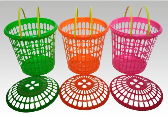 KERANJANG LAUNDRY PLASTIK TIPE NAOMI | JUAL HARGA GROSIR PER PACK ISI 36 PCS