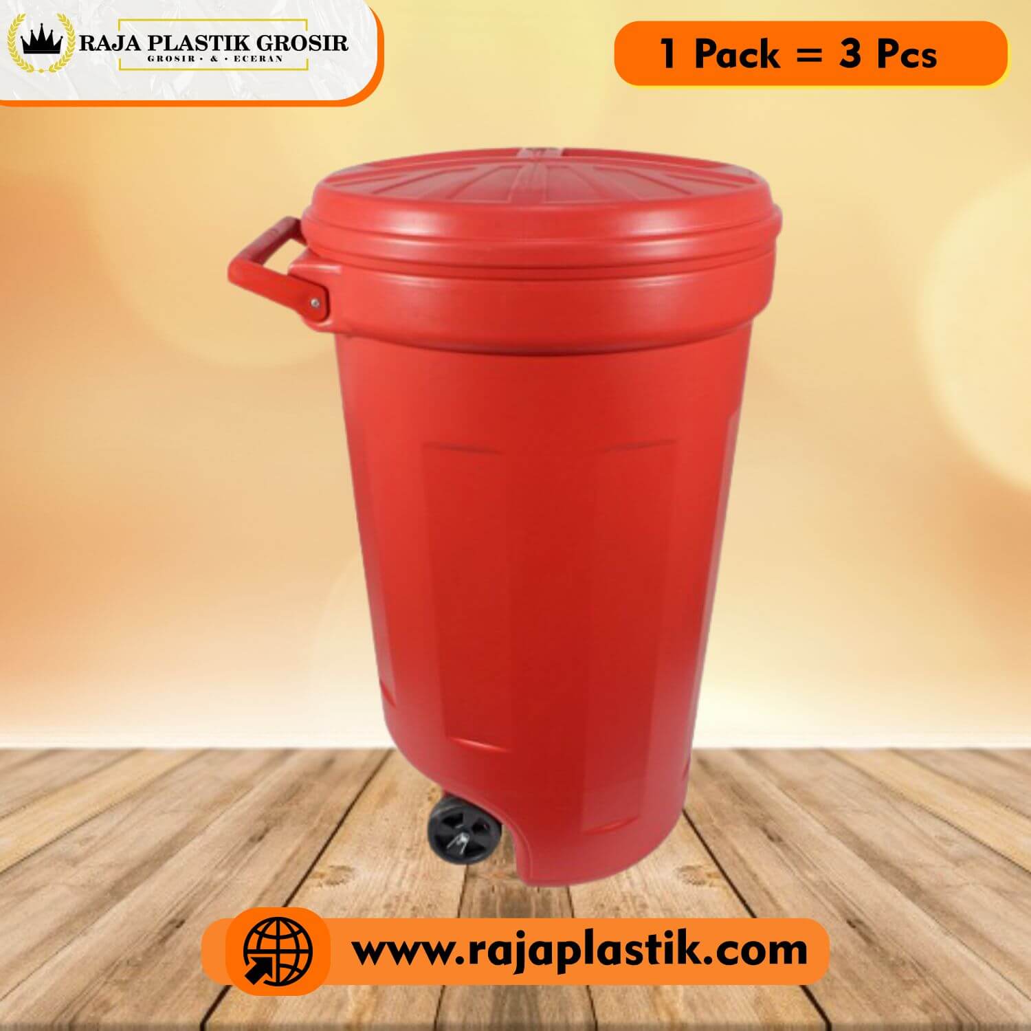 TEMPAT SAMPAH BESAR 120 LITER + RODA | TONG KUAT | JUAL HARGA GROSIR