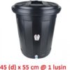 TONG AIR BESAR HITAM PLASTIK 50 LITER + KRAN, JUAL HARGA GROSIR MURAH