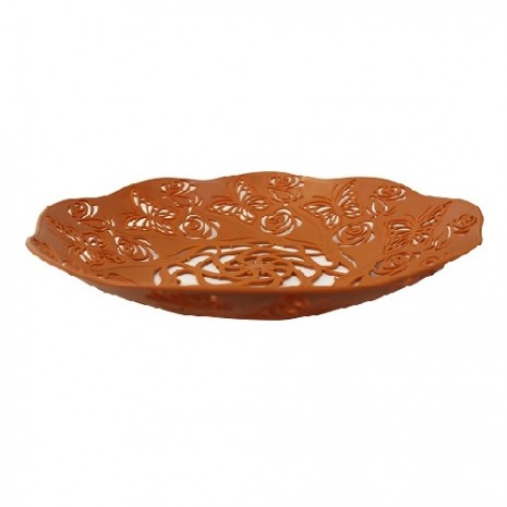 PIRING BUAH PLASTIK TIPE UKIR S COKLAT | JUAL HARGA GROSIR PER PACK ISI 180 PCS