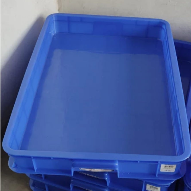 CONTAINER BOX INDUSTRI PLASTIK 16 LITER KIRAPAC 7251 PLS (RAPAT) WARNA BIRU HIJAU KUNING, UKURAN 61,3 x 42,9 x 7,9 CM | RAJAPLASTIK.COM