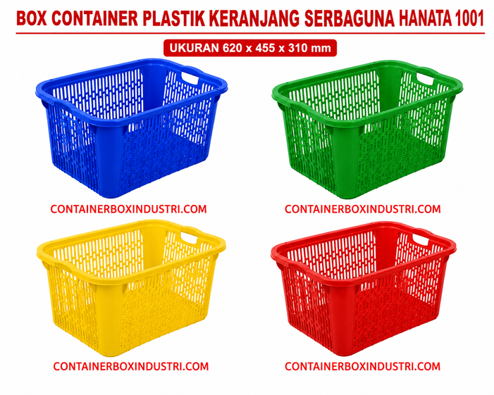 KERANJANG CONTAINER BOX PLASTIK SERBAGUNA HANATA TIPE HNT 1000, 1001 & 1002: Solusi Container Plastik Serbaguna Berkualitas Tinggi