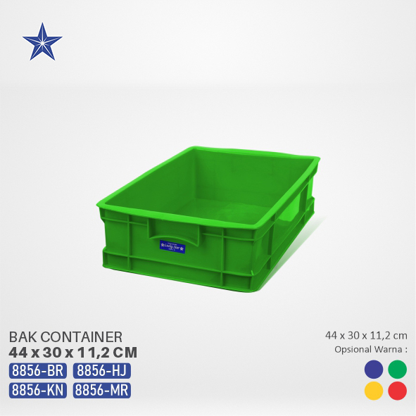 BOX KONTAINER PLASTIK INDUSTRI LUCKY STAR TIPE 8856 UKURAN 44 x 30 x 11,2 CM | CONTAINER BOX INDUSTRI - RAJAPLASTIK.COM