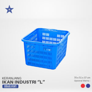KERANJANG IKAN PLASTIK KRAT INDUSTRI LUCKY STAR L 8868.KW1 UKURAN 70x51x37 | RAJAPLASTIK.COM