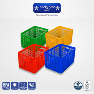 KERANJANG INDUSTRI SEDANG PLASTIK LUCKY STAR TIPE 8887.KW1 UKURAN 59,5x42x34,5 CM | RAJAPLASTIK.COM