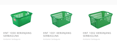 KERANJANG CONTAINER BOX PLASTIK SERBAGUNA HANATA TIPE HNT 1000, 1001 & 1002