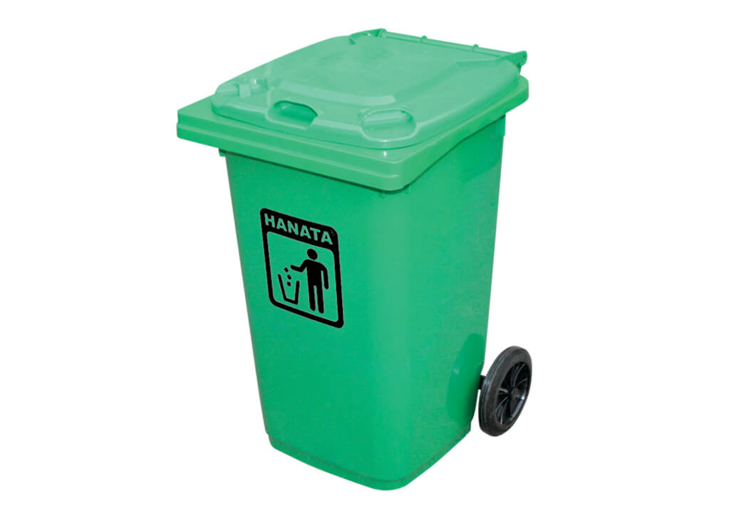 TEMPAT SAMPAH PLASTIK BESAR RODA 100 LITER HANATA HNT 4002 | RAJA PLASTIK GROSIR