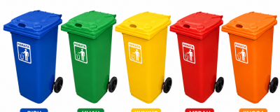 TEMPAT SAMPAH PLASTIK BESAR RODA 120 LITER HANATA HNT 4003