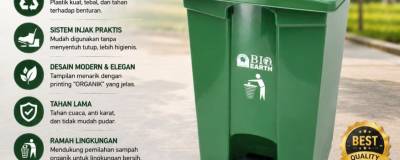 TEMPAT SAMPAH INJAK PLASTIK 50 LITER GL BIO DUSTBIN 2169 OR (ORGANIC PRINTING)