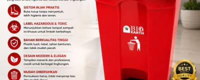 TEMPAT SAMPAH INJAK PLASTIK 50 LITER GL BIO DUSTBIN 2169 B3 (Hazardous & Toxic Printing)