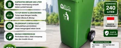 TONG SAMPAH BESAR PLASTIK 240 LITER GREEN LEAF BIO DUSTBIN TIPE 2024